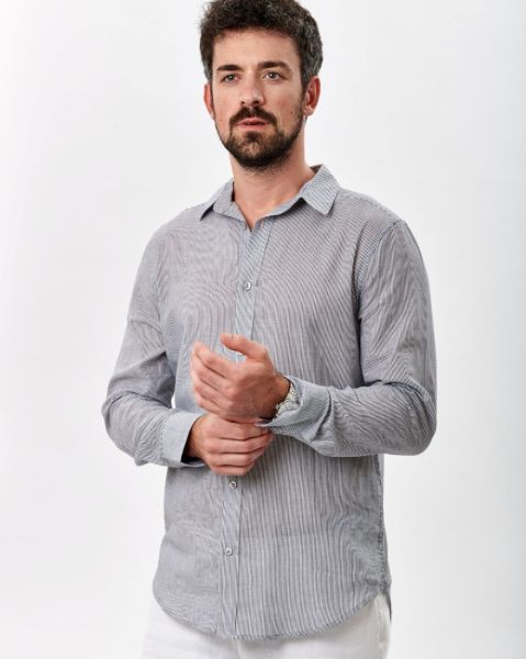 Image de Chemise rayée en voile de coton ML 4 XL ANTHRACITE