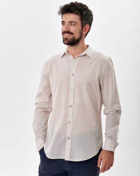 Image de Chemise rayée en voile de coton ML 2 XL BEIGE