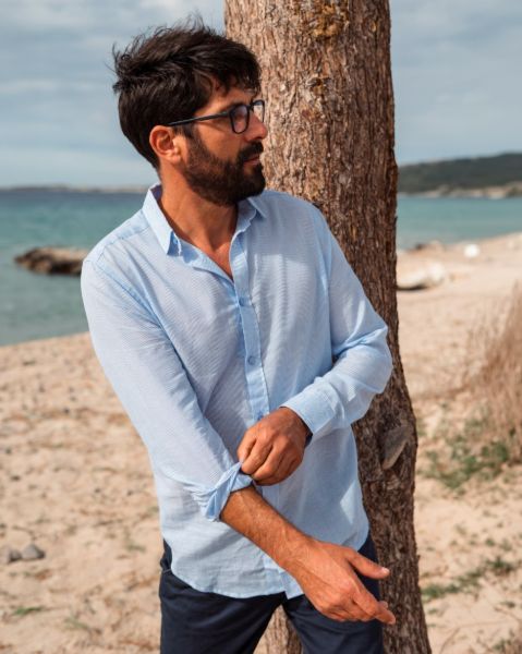 Image de Chemise rayée en voile de coton ML L CIEL