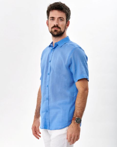 Image de Chemise voile de coton unie manches courtes 3 XL ROYAL