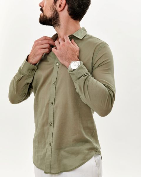 Image de Chemise en voile de coton manches longues XL KAKI
