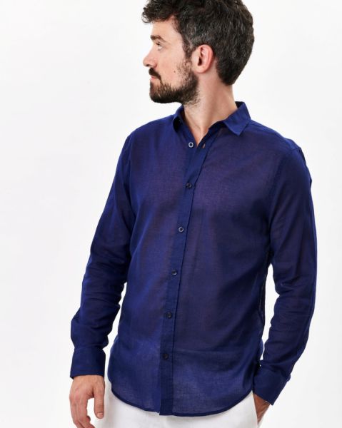 Image de Chemise en voile de coton manches longues M MARINE