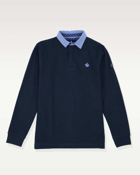 Image de Sweat shirt col polo col jeans 2 XL MARINE / CIEL