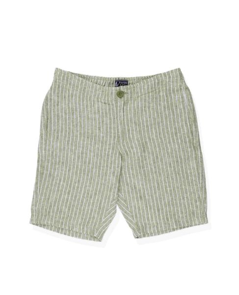 Image de bermuda lin larges rayures élastiqué 3 XL OLIVE