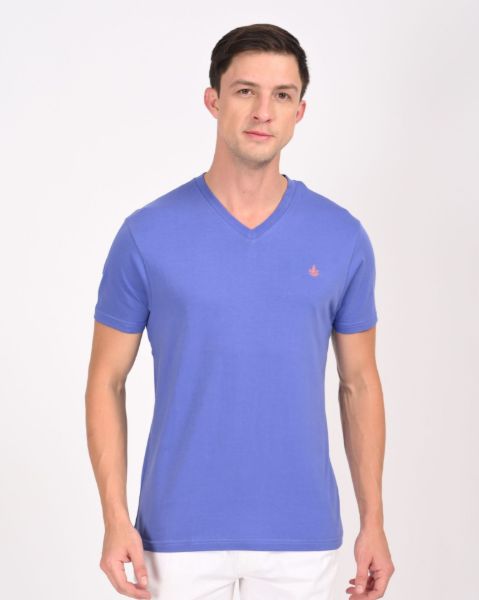 Image de T shirt coton bio-wash col V XL LILAS