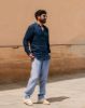 Image de Pantalon lin élastiqué à rayures 2 XL MARINE