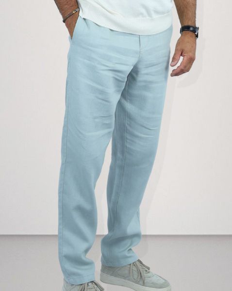 Image de Pantalon lin élastiqué M CELADON