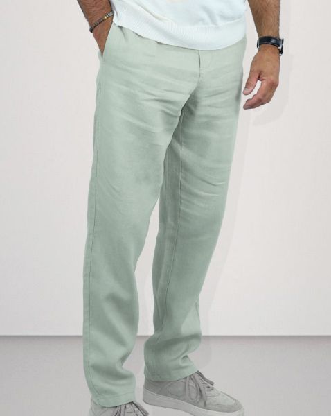 Image de Pantalon lin élastiqué S KAKI