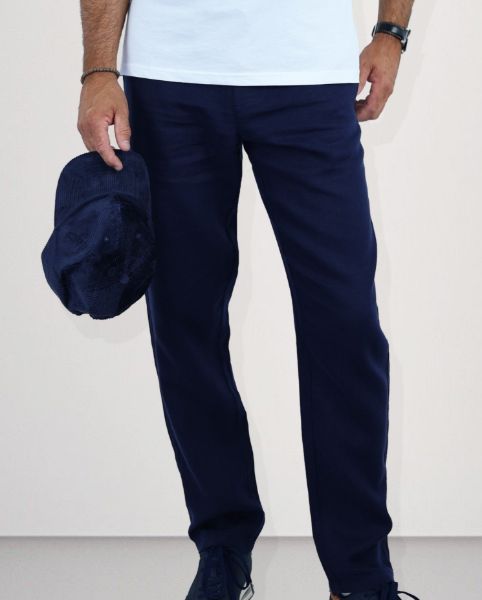 Image de Pantalon lin élastiqué 3 XL MARINE