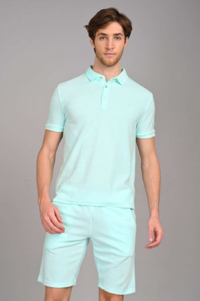 Image de Polo velours éponge uni L VERT MENTHE
