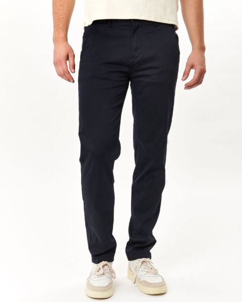 Image de Pantalon coton Lycra structuré 44 MARINE