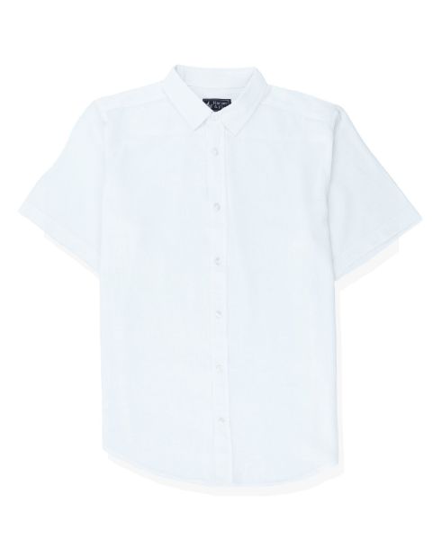 Image de Chemise voile de coton unie manches courtes 2 XL BLANC